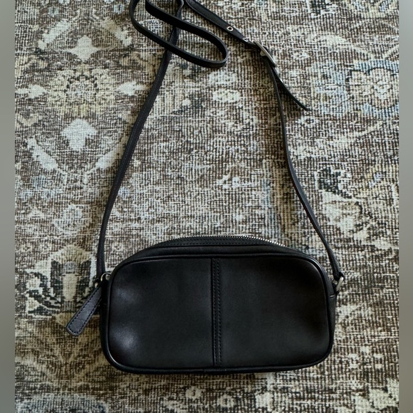 Coach bag black leather crossbody shoulder purse vintage coach - Picture 5 of 7